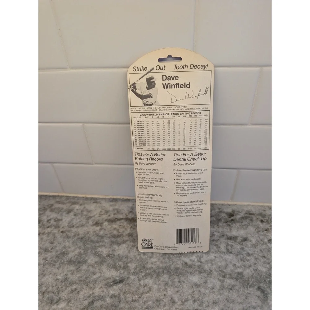 Vintage 1986 Montreal Expos Baseball Bat Toothbrush & Holder Dave Winfield Ad
